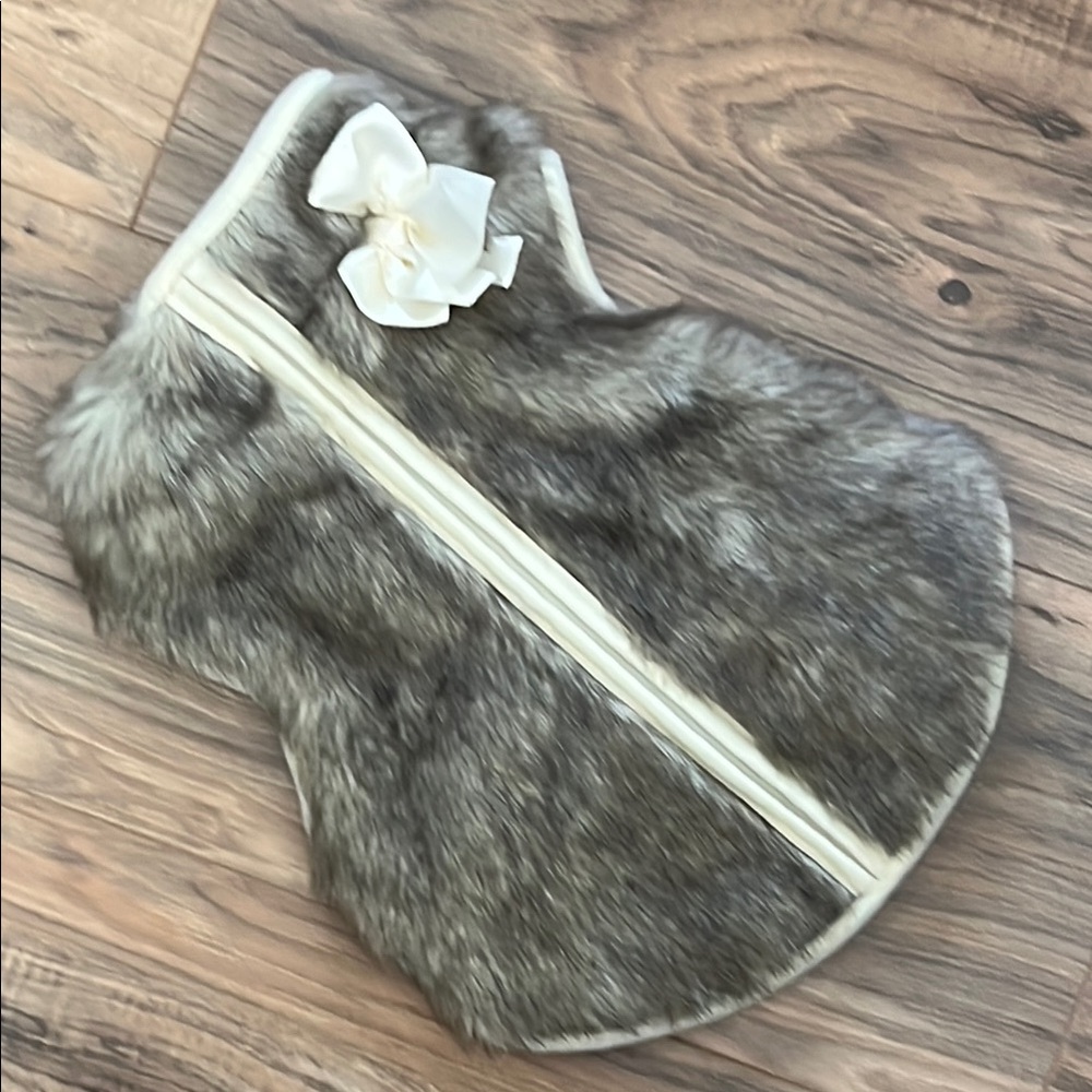 Smoochie Pooch Brown Furry Dog Vest for Small dog